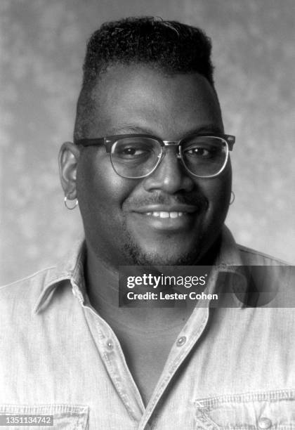 American musician, singer, record producer, entrepreneur, and television personality Randy Jackson, poses for a portrait circa 1985 in Los Angeles,...