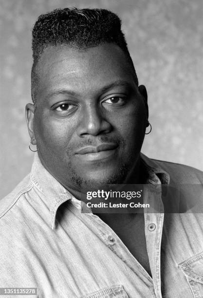 American musician, singer, record producer, entrepreneur, and television personality Randy Jackson, poses for a portrait circa 1985 in Los Angeles,...