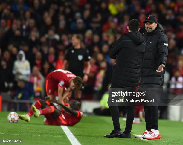 Jurgen Klopp manager of Liverpool during the UEFA Champions League group B match between Liverpool FC and Atletico Madrid at Anfield on November 03,...