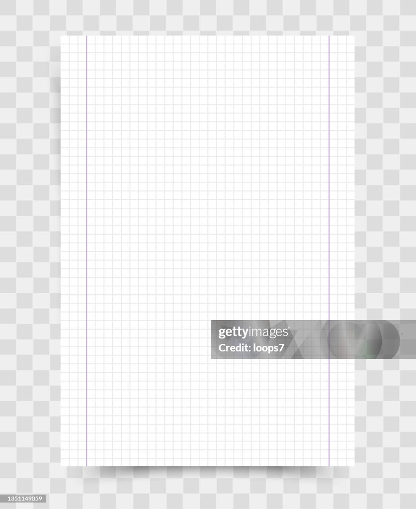 Blank Math Background White Math Paper Sheet On Transparent Background Vector Illustration ...