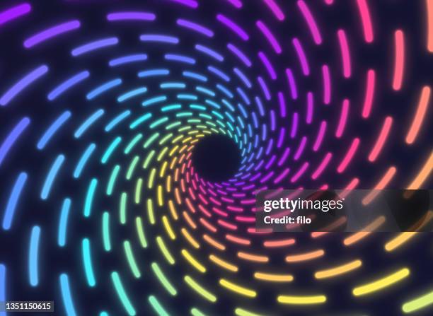 illustrations, cliparts, dessins animés et icônes de arrière-plan rainbow spiral zoom - tunnel