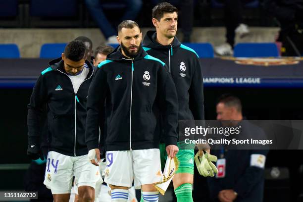 Players of Real Madrid getting in the pitch prior the game during the UEFA Champions League group D match between Real Madrid and Shakhtar Donetsk at...