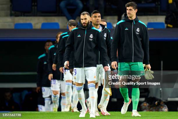 Players of Real Madrid getting in the pitch prior the game during the UEFA Champions League group D match between Real Madrid and Shakhtar Donetsk at...