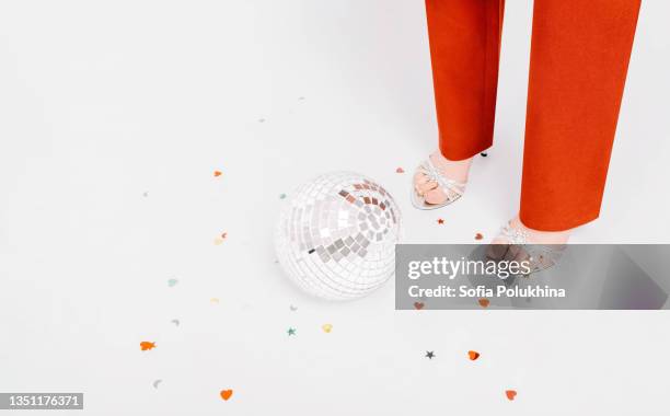 party time. photo with copy space. - sapato cinzento imagens e fotografias de stock