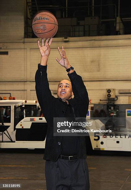 John Starks attends the 2011 Holiday in the Hangar to benefit the Garden of Dreams Foundation at Delta Terminal 2 at John F. Kennedy International...