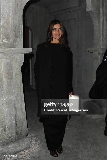 Carine Roitfeld poses as she attends the Chanel Paris-Bombay Show at Grand Palais on December 6, 2011 in Paris, France.