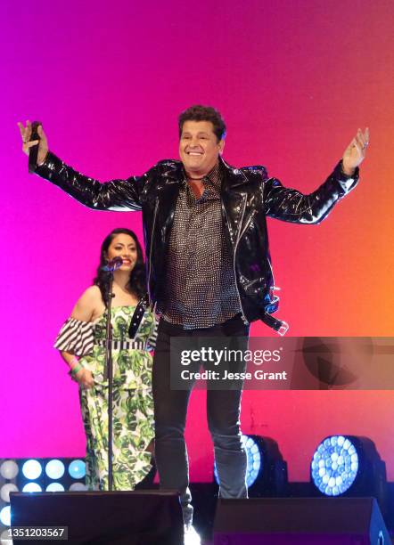 Carlos Vives performs onstage during the world premiere of Walt Disney Animation Studios' Encanto at El Capitan Theatre in Hollywood, California on...