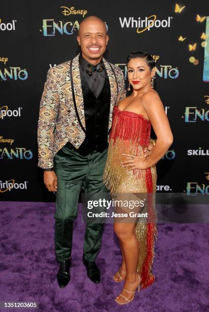 Jamal Sims and Kai Martinez attend the world premiere of Walt Disney Animation Studios' Encanto at El Capitan Theatre in Hollywood, California on...