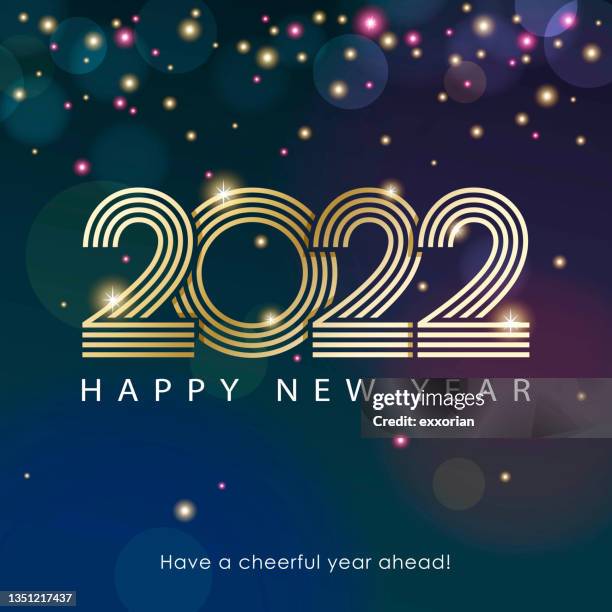 stockillustraties, clipart, cartoons en iconen met 2022 new year celebrations - new year card