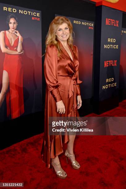 Connie Britton attends the World Premiere of Netflix's "Red Notice" at Regal LA Live on November 03, 2021 in Los Angeles, California.