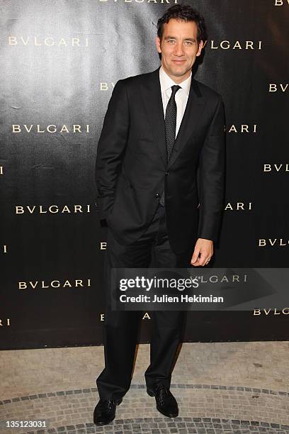 Clive owen attends the Exhibition Launch for Bulgari 125th Anniversary Celebration at Grand Palais on December 9, 2010 in Paris, France.