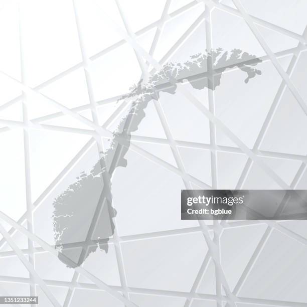 norway map with mesh network on white background - oslo stock illustrations