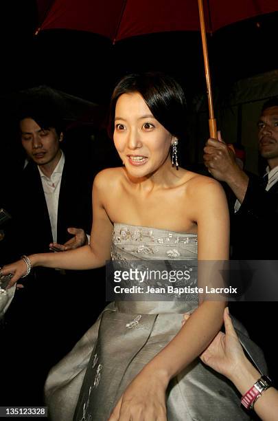 Kim Hee-Seon during 2005 Cannes Film Festival - "The Myth" Party - Arrivals at Majestic Beach in Cannes, France.