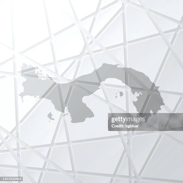 panama map with mesh network on white background - panama city panama 幅插畫檔、美工圖案、卡通及圖標