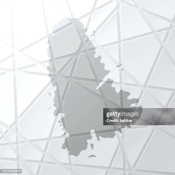 raiatea map with mesh network on white background - french polynesia stock illustrations