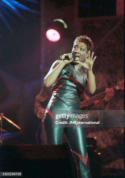 Beverley Knight performs at The 1998 MOBO Awards, The Royal Albert Hall, London, 14th October 1998.