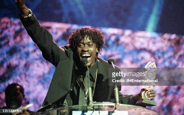 Best International Reggae Act Beenie Man at The 1998 MOBO Awards, The Royal Albert Hall, London, 14th October 1998.