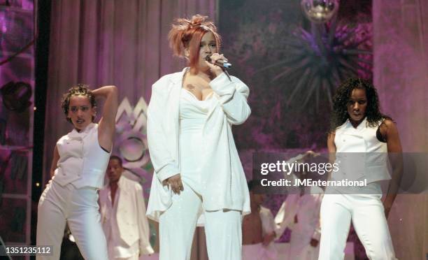Faith Evans performing at The 1998 MOBO Awards, The Royal Albert Hall, London, 14th October 1998.