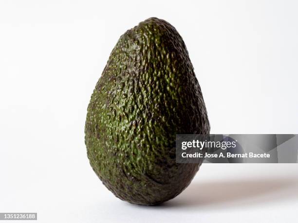 directly above shot of avocado on a white background - mogen bildbanksfoton och bilder