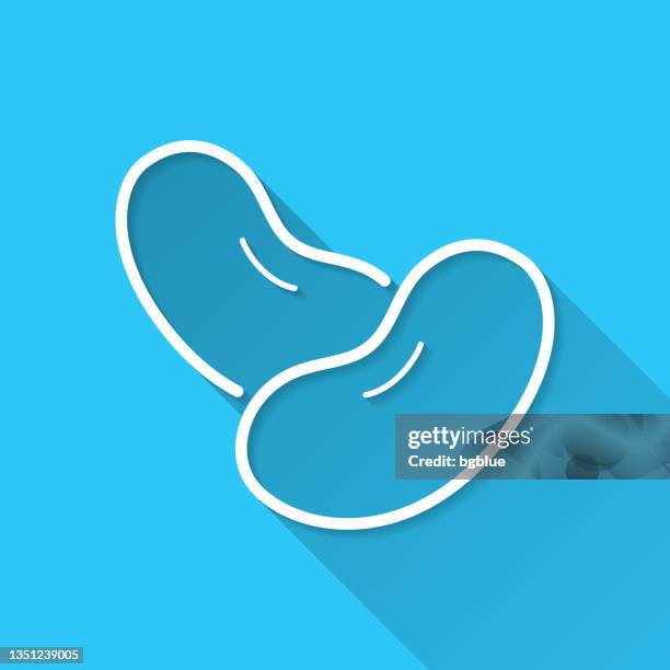 beans. icon on blue background - flat design with long shadow - kidney beans stock illustrations