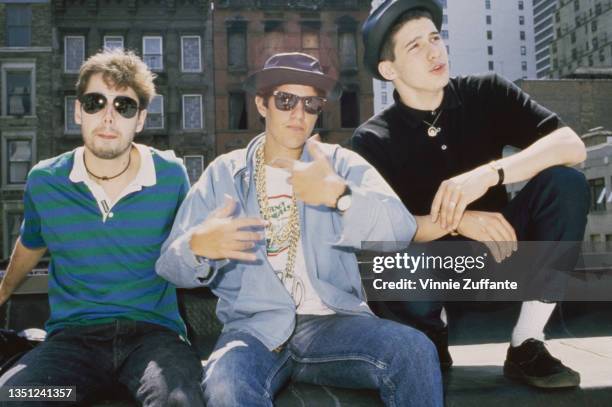 American rapper and musician Adam 'MCA' Yauch , American rapper and musician Michael 'Mike D' Diamond, and American rapper and musician Adam...