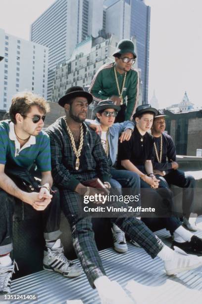 American rapper and musician Adam 'MCA' Yauch , American musician and DJ Jason 'Jam Master Jay' Mizell , American rapper and musician Michael 'Mike...