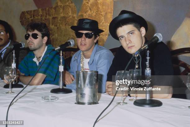 American rapper and musician Adam 'MCA' Yauch , American rapper and musician Michael 'Mike D' Diamond, and American rapper and musician Adam...