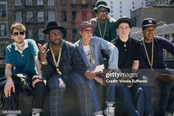 American rapper and musician Adam 'MCA' Yauch , American musician and DJ Jason 'Jam Master Jay' Mizell , American rapper and musician Michael 'Mike...