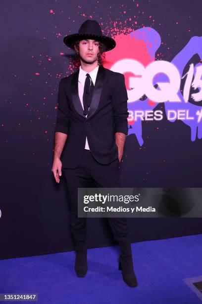 Joaquin Bondoni poses for photos during the blue carpet of GQ15 Mexico Men of The Year Awards at Altto San Angel on November 3, 2021 in Mexico City,...
