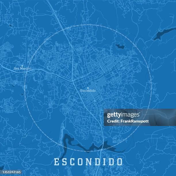 escondido ca city vector road map blue text - san marcos california stock illustrations