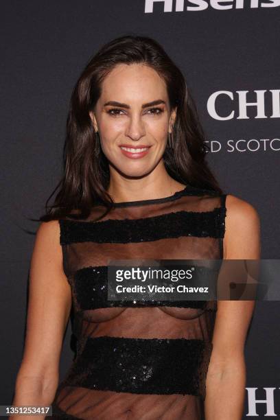 Muriel Hernandez attends the blue carpet of "GQ15 Mexico Men of The Year Awards" at Altto San Angel on November 03, 2021 in Mexico City, Mexico.