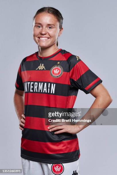 Bryleen Henry poses during the Western Sydney Wanderers A-League women's team headshots session at the Western Sydney Wanderers Centre of Football on...
