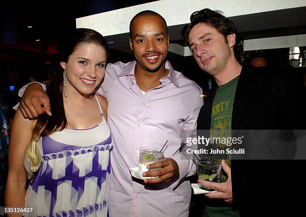 Sophia Bush, Donald Faison and Zach Braff during Entertainment Weekly Magazine 4th Annual Pre-Emmy Party - Inside at Republic in Los Angeles,...
