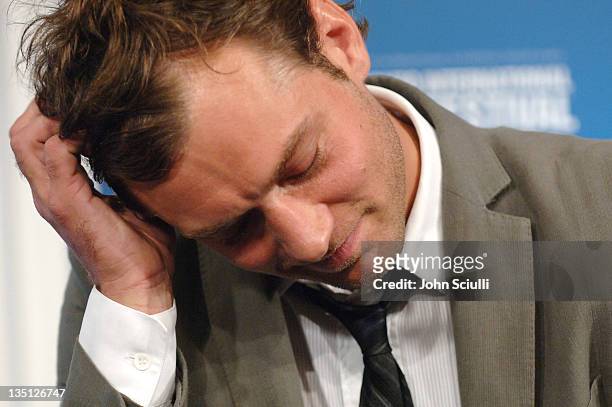 Jude Law during 31st Annual Toronto International Film Festival - "Breaking and Entering" Press Conference at Sutton Place in Toronto, Ontario,...