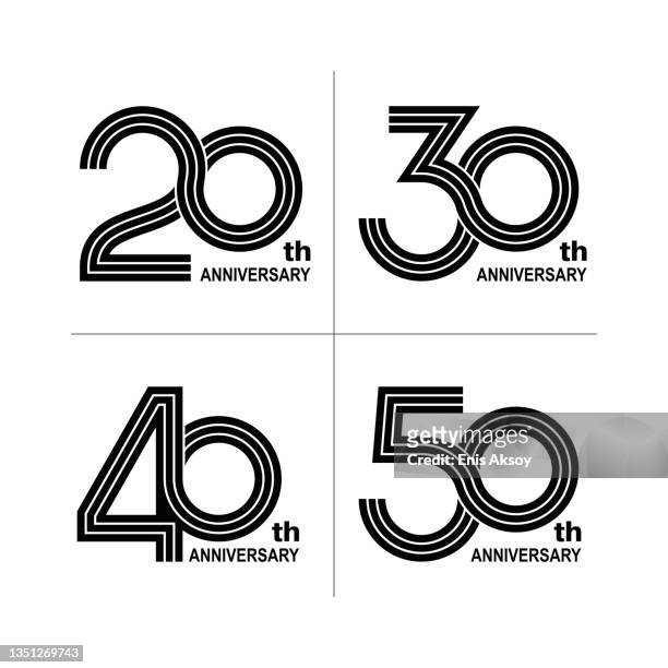 illustrazioni stock, clip art, cartoni animati e icone di tendenza di design del logo dell'anniversario - numero 30