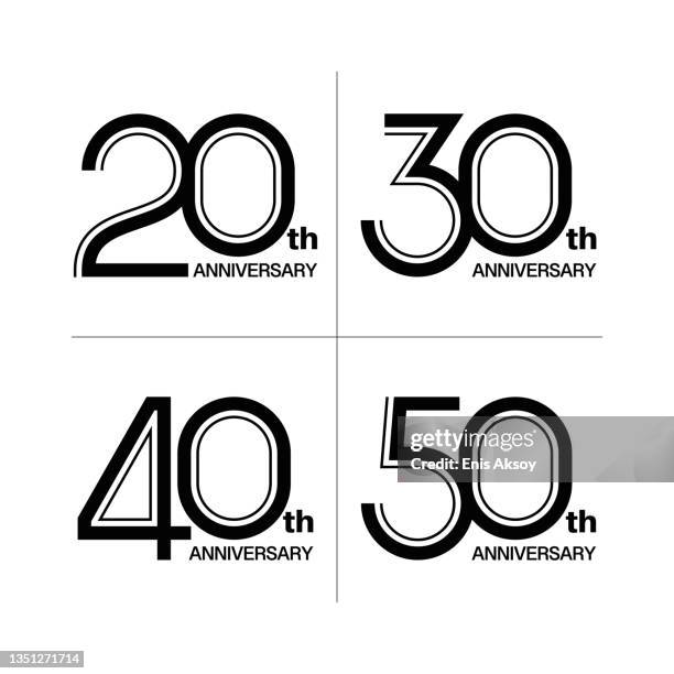 anniversary logotype design - 30th anniversary stock illustrations