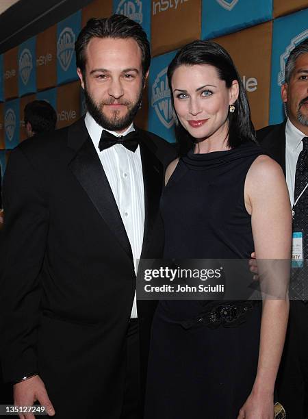 Sanford Bookstaver and Rena Sofer during In Style and Warner Bros. 2007 Golden Globe After Party - Red Carpet at Beverly Hilton Hotel in Beverly...