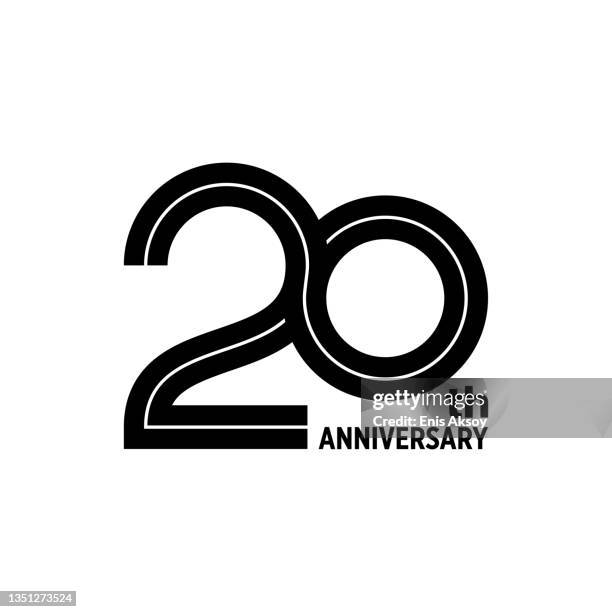 20th anniversary type design - 20 year anniversary stock illustrations