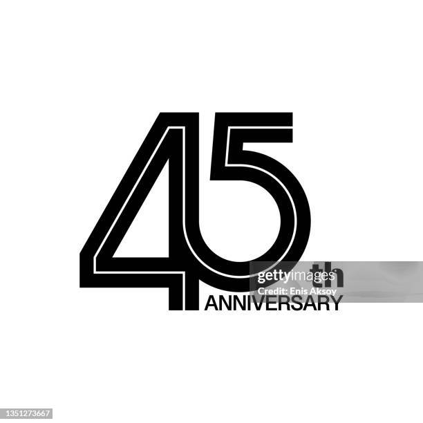 45th anniversary type design - number 45 stock illustrations