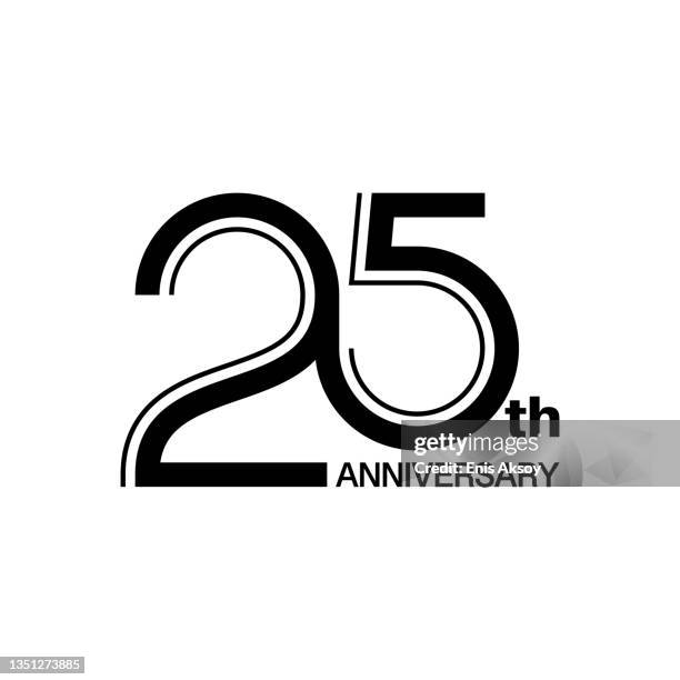 25th anniversary type design - number 25 stock illustrations