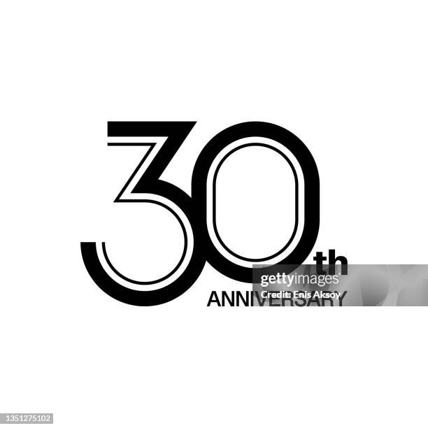 30th anniversary type design - 30th anniversary stock illustrations