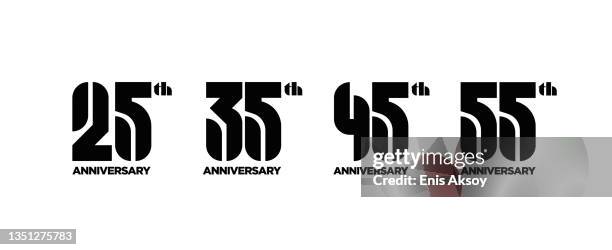 anniversary logotype design - number 55 stock illustrations