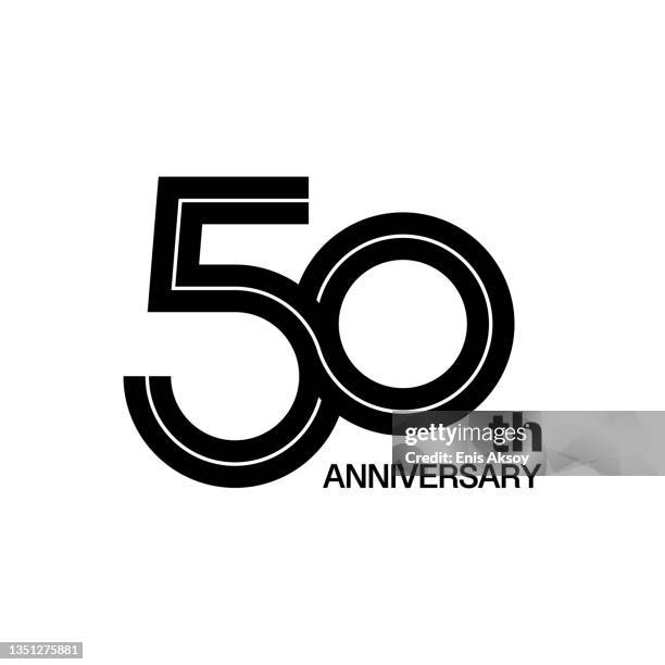 50-jähriges jubiläum typ design - 50th anniversary stock-grafiken, -clipart, -cartoons und -symbole