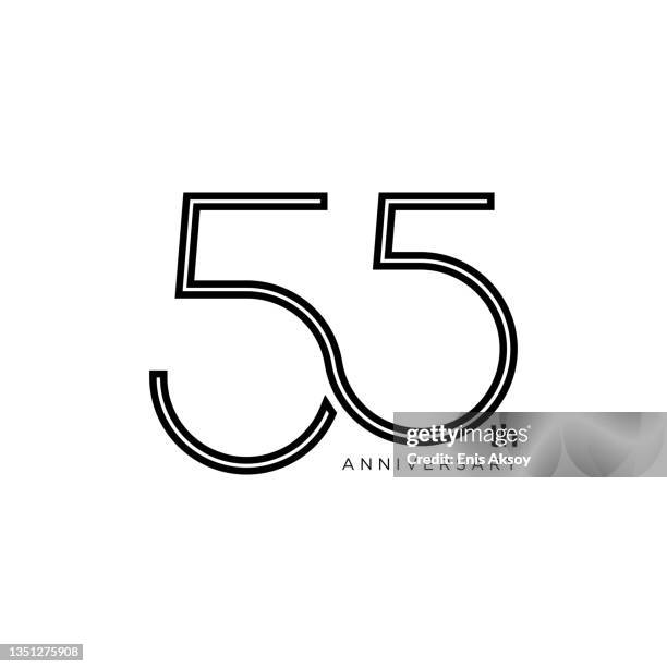 55th anniversary type design - number 55 stock illustrations