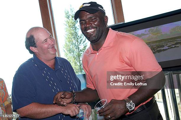 Brian Baumgartner and Lawrence Taylor attend Backstage Creations at the American Century Golf Tournament on July 15, 2009 in Stateline, Nevada.