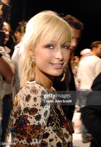 Paris Hilton during Mercedes-Benz Spring 2006 L.A. Fashion Week at Smashbox Studios - Louis Verdad - Front Row at Smashbox Studios in Culver City,...