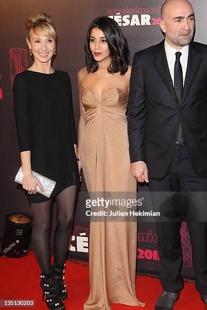 Audrey Lamy, Leila Bekhti and guest attend the 36th Cesar Film Awards at Theatre du Chatelet on February 25, 2011 in Paris, France.