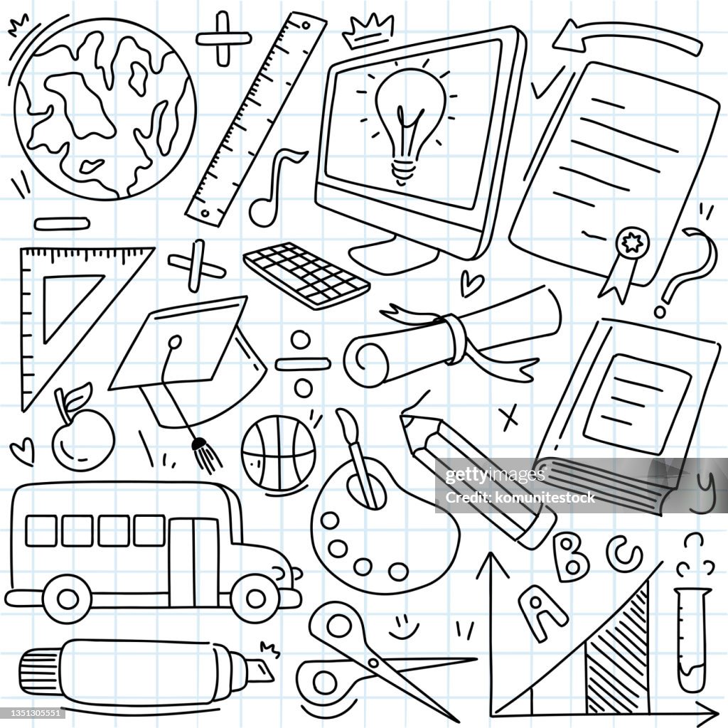 Education And School Related Cartoon Style Doodle Vector Illustration  High-Res Vector Graphic - Getty Images