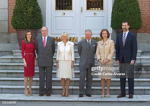 Princess Letizia of Spain, King Juan Carlos of Spain, Camilla, Duchess of Cornwall, Prince Charles, Prince of Wales, Queen Sofia of Spain and Prince...