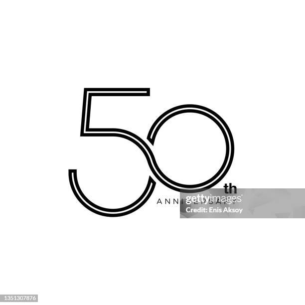 ilustrações de stock, clip art, desenhos animados e ícones de 50th anniversary type design - número 50